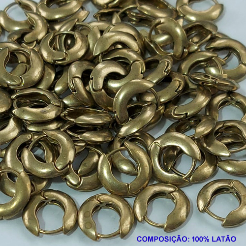 BRINCO NO BRUTO PRONTO PARA O BANHO - ARGOLINHA DE PRESSÃO(TRANQUETA) EM FORMATO REDONDO - TAMANHO 14MM - PESO 2.7GR - BRU8950