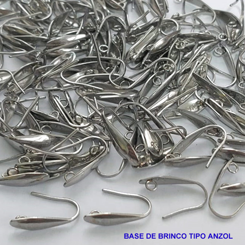 ACESSÓRIO EM AÇO INOXIDÁVEL 316L -(CX115) BASE DE BRINCO TIPO ANZOL - 17MM - COMPOSIÇÃO 100% AÇO INOXIDÁVEL - AÇO000920