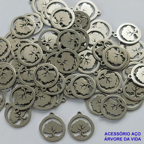 ACESSÓRIO EM AÇO INOXIDÁVEL 316L - ÁRVORE DA VIDA - 11MM - COMPOSIÇÃO 100% AÇO INOXIDÁVEL - AÇO000923