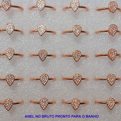 ANEL NO BRUTO PRONTO PARA O BANHO - COMPOSIÇÃO LATÃO COM MICRO ZIRCÔNIA - PESO MÉDIO 2,5GR - ANEL000235