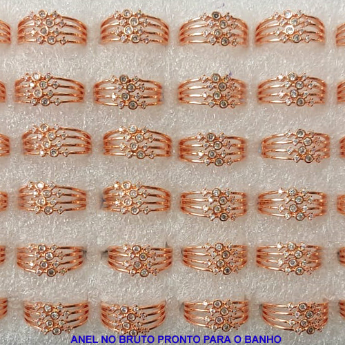 ANEL NO BRUTO PRONTO PARA O BANHO - COMPOSIÇÃO LATÃO COM MICRO ZIRCÔNIA - PESO MÉDIO 3.1GR - ANEL000237