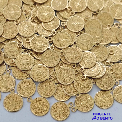 ACESSORIO NO BRUTO PRONTO PARA O BANHO (POTE)(TQ210) COMPOSIÇÃO 100% LATÃO - REDONDO 8MM SÃO BENTO COM UMA ARGOLINHA EM CIMA - PESO 0,3GR VENDIDO POR UNIDADE - BRU0001306