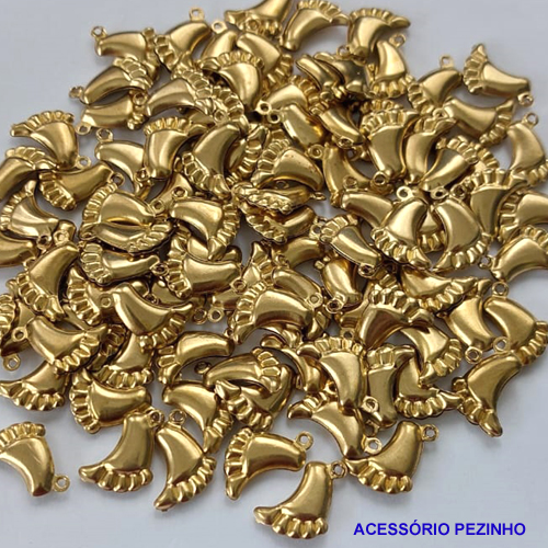 ACESSORIO NO BRUTO PRONTO PARA O BANHO (TQ295) COMPOSIÇÃO 100% LATÃO - 14MM PEZINHO - PESO 0,2GR VENDIDO POR UNIDADE - BRU0001308