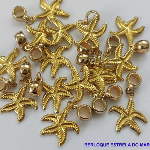 ACESSORIO NO BRUTO PRONTO PARA O BANHO (TQ350) PINGENTE ESTRELA DO MAR 21MM - BERLOQUE PARA PULSEIRA SIMILAR A PANDORA (PEÇA VENDIDA POR UNIDADE) PENDENTE ABS - PESO 0,8GR - BRU0001312
