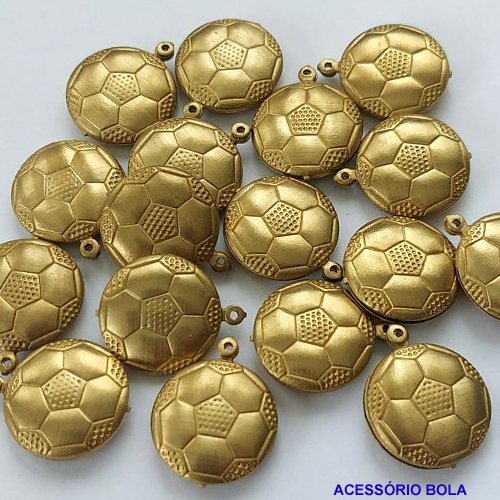 ACESSORIO NO BRUTO PRONTO PARA O BANHO (3213) COMPOSIÇÃO 100% LATÃO - 20MM BOLA DE FUTEBOL - PESO 3,1GR VENDIDO POR UNIDADE - BRU0001316