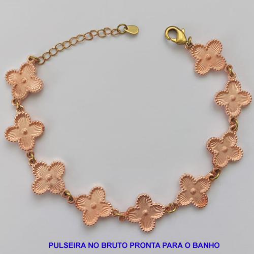 PULSEIRA NO BRUTO PRONTO PARA O BANHO - " VAN CLEEF " PULSEIRA TAMANHO 18CM + EXTENSOR - PESO TOTAL 1,9GR - FECHO LAGOSTA BRU8987