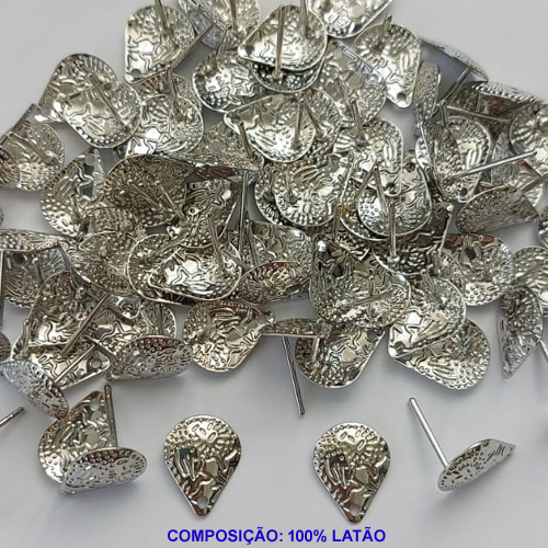 ACESSÓRIO NO BRUTO PRONTO PARA O BANHO - BASE PARA BRINCO COM PINO - PESO DO PAR 0,5GR - TAMANHO 12x9MM GOTA - VENDIDA POR PAR - BRU0001332
