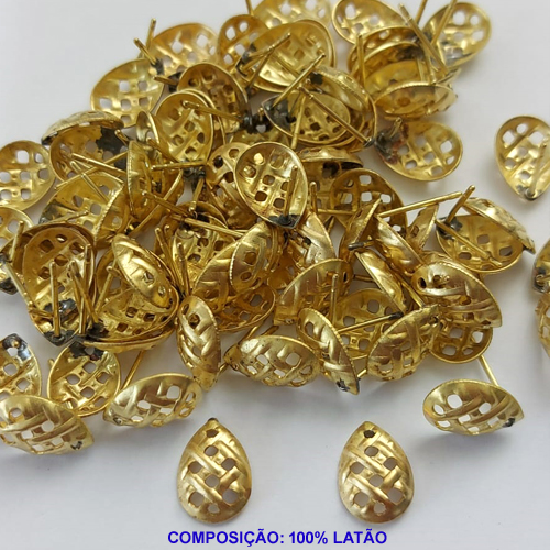 ACESSÓRIO NO BRUTO PRONTO PARA O BANHO(CX124) - BASE PARA BRINCO COM PINO - PESO DO PAR 0,7GR - TAMANHO 12x9MM GOTA VAZADA - VENDIDA POR PAR - BRU0001333