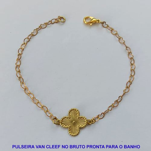 PULSEIRA NO BRUTO PRONTO PARA O BANHO - PULSEIRA VAN CLEEF 14MM  - TAMANHO 18CM - PESO 1,5GR  E FECHO LAGOSTA - BRU8996