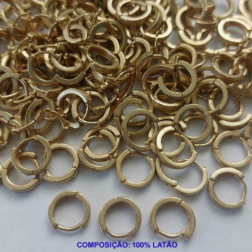 BRINCO NO BRUTO PRONTO PARA O BANHO(CX59) - ARGOLINHA DE PRESSÃO (TRANQUETA) EM FORMATO REDONDO - TAMANHO 10MM - PESO 0,9GR - BRU9017