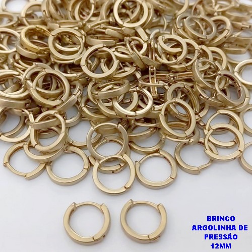 BRINCO NO BRUTO PRONTO PARA O BANHO(CX59) - ARGOLINHA DE PRESSÃO (TRANQUETA) EM FORMATO REDONDO - TAMANHO 12MM - PESO 1,2GR - BRU9018