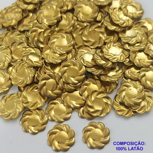 ACESSÓRIO BRUTO PRONTO PARA BANHO (CX21) -  (E2025) FLOR TATI (PEÇA SEM FURO E SEM ARGOLINHA) - (PEÇA VENDIDA POR UNIDADE) - PESO 0,4GR - TAMANHO 12MM - BRU0001351