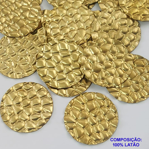 ACESSÓRIO BRUTO PRONTO PARA BANHO(CX08) -  (E3176) REDONDO ORGÂNICO (PEÇA SEM FURO E SEM ARGOLINHA) - (PEÇA VENDIDA POR UNIDADE) - PESO 2,4GR - TAMANHO 30MM - BRU0001352