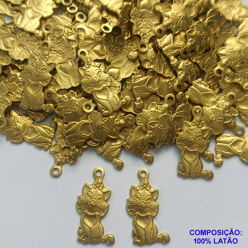 ACESSORIO PINGENTE NO BRUTO PRONTO PARA O BANHO - (3.279A1) COMPOSIÇÃO 100% LATÃO - TAMANHO 6X16MM PESO TOTAL 0,5GR GATINHO BRU0001357