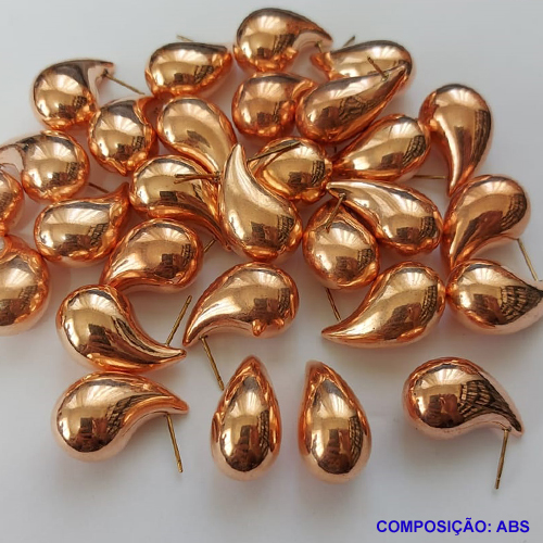 BRINCO NO BRUTO PRONTO PARA O BANHO - BRINCO EM ABS - TAMANHO 12X19MM - PESO TOTAL 2,0GR - BRU9046