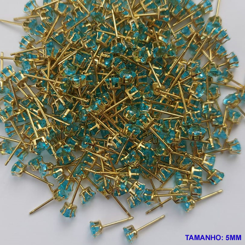 ACESSORIO (BRINCO NO BRUTO PRONTO PARA O BANHO(CX76) (CORAÇÃO) - BRINCO DE PINO - CORAÇÃO AZUL TAMANHO 5MM - PESO TOTAL 0,4GR - BRU0001385