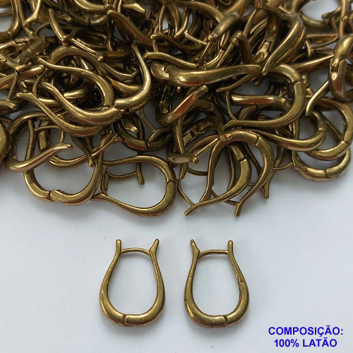 BRINCO NO BRUTO PRONTO PARA O BANHO (CX45) - ARGOLINHA DE PRESSÃO (TRANQUETA) EM FORMATO REDONDO  - TAMANHO 19MM - PESO 2,6GR - BRU9064