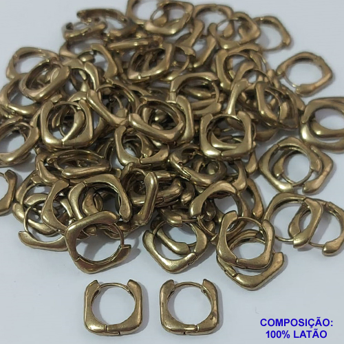 BRINCO NO BRUTO PRONTO PARA O BANHO - ARGOLINHA DE PRESSÃO (TRANQUETA) EM FORMATO QUADRADO - TAMANHO 15MM - PESO 2,8GR - BRU9070