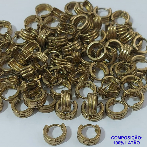 BRINCO NO BRUTO PRONTO PARA O BANHO - ARGOLINHA DE PRESSÃO (TRANQUETA) EM FORMATO REDONDO - TAMANHO 11MM - PESO 1,9GR - BRU9076
