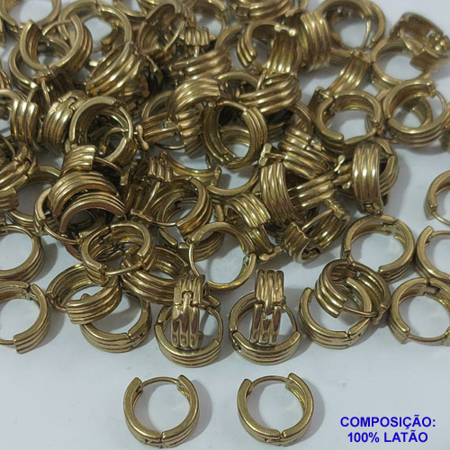 BRINCO NO BRUTO PRONTO PARA O BANHO(CX59) - ARGOLINHA DE PRESSÃO (TRANQUETA) EM FORMATO REDONDO - TAMANHO 13MM - PESO 2,3GR - BRU9078