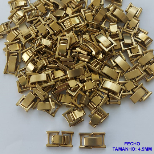 ACESSORIOS NO BRUTO PRONTO PARA O BANHO (CX12) (VENDA POR UNIDADE) -  FECHO PARA PULSEIRA/CORRENTE DE "4,5MM" - COMPOSIÇÃO 100% LATÃO - BRU0001423