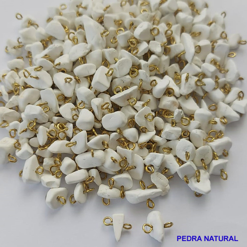 ACESSORIO NO BRUTO PRONTO PARA O BANHO - PEDRA NATURAL CASCALHO BRANCO CASTROADO - TAMANHO MÉDIO 7MM - PESO MÉDIO 2GR (VENDIDA POR UNIDADE) BRU0001427