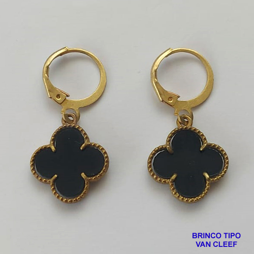 BRINCO NO BRUTO PRONTO PARA BANHO TIPO " VAN CLEEF " 15MM - ARGOLINHA DE PRESSÃO (TRANQUETA) -  PESO TOTAL 1GR - BRU9196