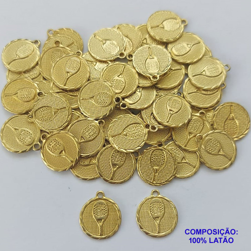 ACESSORIO PINGENTE NO BRUTO PRONTO PARA O BANHO(CX95) - RAQUETE DE BEACH TENNIS 12MM (4843) COMPOSIÇÃO 100% LATÃO - PESO TOTAL 0,7GR - BRU0001445