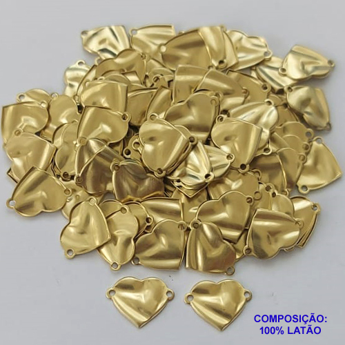 ACESSORIO PINGENTE NO BRUTO PRONTO PARA O BANHO - CORAÇÃO MARTELADO 10MM (A5103) COMPOSIÇÃO 100% LATÃO - PESO TOTAL 0,3GR - BRU0001446