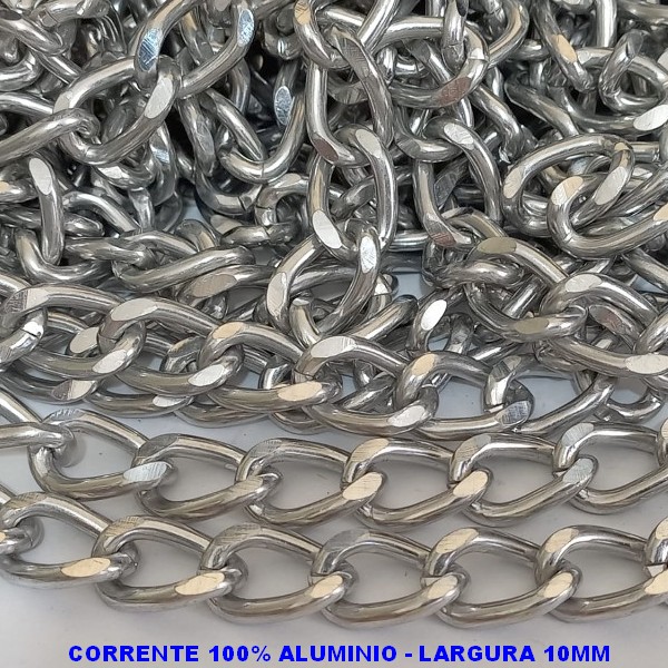 CORRENTE NO BRUTO PRONTO PARA O BANHO - "ALUMINIO" CORRENTE VENDIDA POR METRO (A06 ) - PESO DO METRO 4.8GR - BRU9460