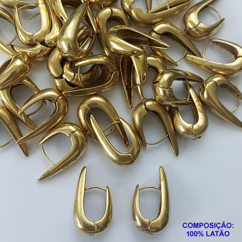 BRINCO NO BRUTO PRONTO PARA O BANHO - BRINCO TIPO ARGOLA DE PRESSÃO (TRANQUETA) TAMANHO 10X29MM - PESO TOTAL 7,7GR - BRU9490