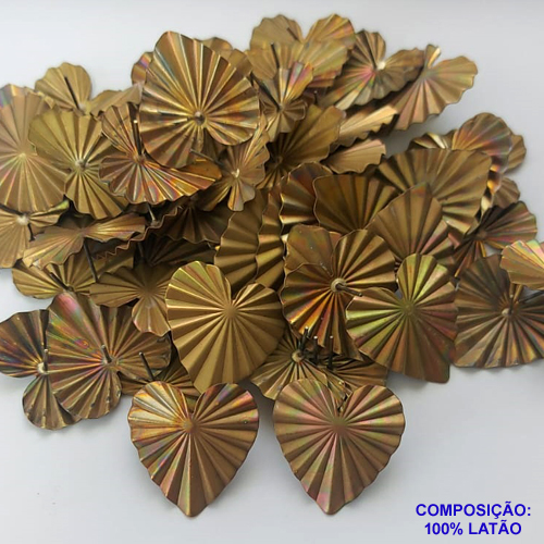 BRINCO NO BRUTO PRONTO PARA O BANHO (CX38) - BRINCO DE PINO FORMATO CORAÇÃO ONDULADO 25X27MM - COMPOSIÇÃO: 100% LATÃO (ROB) - PESO TOTAL: 2,4GR - BRU9543