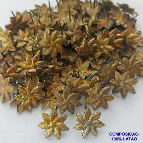 BRINCO NO BRUTO PRONTO PARA O BANHO (CX38)- BRINCO DE PINO FORMATO FLOR 14MM (E1527) - COMPOSIÇÃO: 100% LATÃO - PESO TOTAL: 1,2GR (ROB) - BRU9544