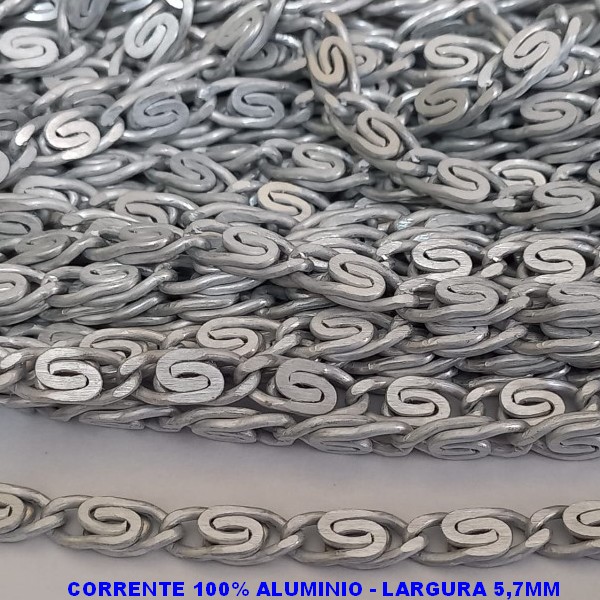 CORRENTE NO BRUTO PRONTO PARA O BANHO - "ALUMINIO" CORRENTE VENDIDA POR METRO - PESO DO METRO 16,3GR - BRU000A37