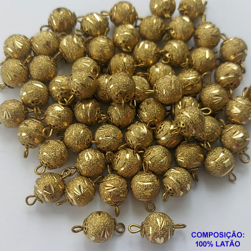 ACESSORIO NO BRUTO PRONTO PARA O BANHO - BOLAS DIAMANTADAS VAZADAS (CASTROADAS) PASSANTE TAMANHO " 10MM " - PESO TOTAL DA UNIDADE 0,8GR - DIAMANTADA (COMPOSIÇÃO: 100% LATÃO) BRU0001551