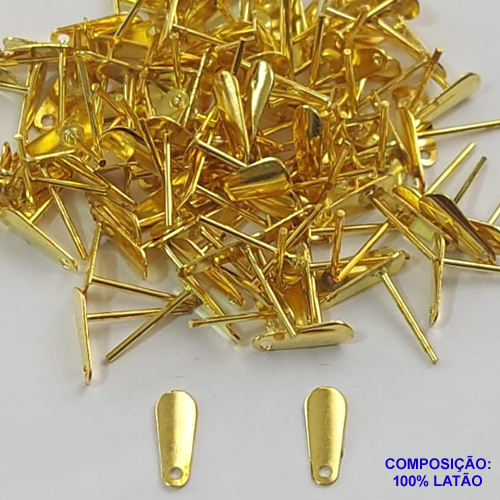 ACESSÓRIO NO BRUTO PRONTO PARA O BANHO - BASE PARA BRINCO COM PINO  - TAMANHO 4x10MM  PESO DO PAR 0,4GR - VENDIDA POR PAR - BRU0001556