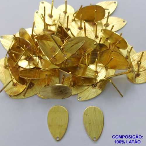 ACESSÓRIO NO BRUTO PRONTO PARA O BANHO - BASE PARA BRINCO COM PINO FORMATO GOTA - TAMANHO 8x15MM  PESO DO PAR 0,8GR - VENDIDA POR PAR - BRU0001563