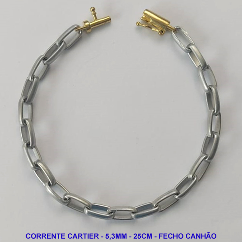 PULSEIRA MASCULINA NO BRUTO PRONTO PARA O BANHO - PULSEIRA EM ALÚMINIO (M-A14) - TAMANHO 25CM - LARGURA 5,3MM - FECHO CANHÃO - PESO 7,2GR - COMPOSIÇÃO: ALUMÍNIO - BRU9908