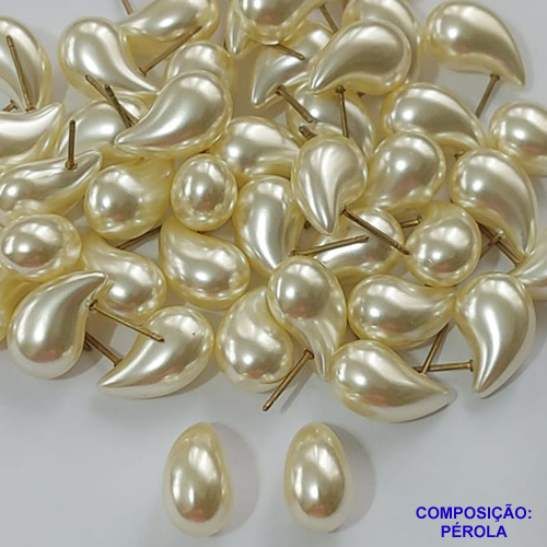 BRINCO NO BRUTO PRONTO PARA O BANHO - BRINCO PÉROLA GOTA - TAMANHO 9X15MM - PESO TOTAL 1,6GR - BRU9944