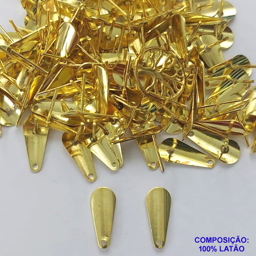 ACESSÓRIO NO BRUTO PRONTO PARA O BANHO - BASE PARA BRINCO COM PINO FORMATO GOTA - TAMANHO 5x14MM  PESO DO PAR 0,5GR - VENDIDA POR PAR - BRU0001646