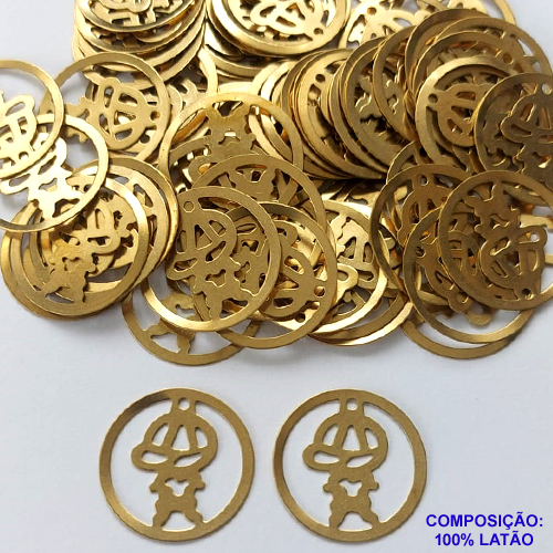 ACESSÓRIO NO BRUTO PRONTO PARA O BANHO (CX14)- PINGENTE MENINO REDONDO 24X24MM - COMPOSIÇÃO: 100% LATÃO -  PESO TOTAL 0,9GR - BRU0001675