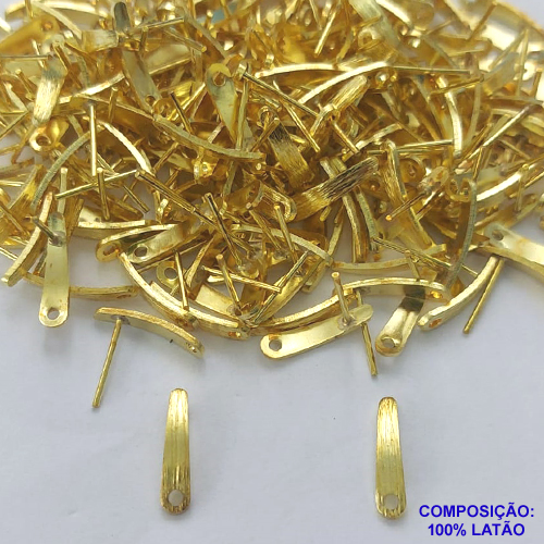 ACESSÓRIO NO BRUTO PRONTO PARA O BANHO - BASE PARA BRINCO COM PINO COMPRIDO TAMANHO 3x13MM PESO DO PAR 0,6GR - VENDIDA POR PAR - BRU0001689