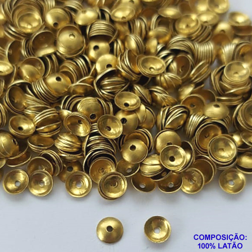 ACESSÓRIO NO BRUTO PRONTO PARA BANHO - " TULIPA " - BASE PARA PÉROLA - TAMANHO 4MM - PESO POR UNIDADE 0,1GR - (VENDIDO POR UNIDADE) COMPOSIÇÃO 100% LATÃO - BRU0001725