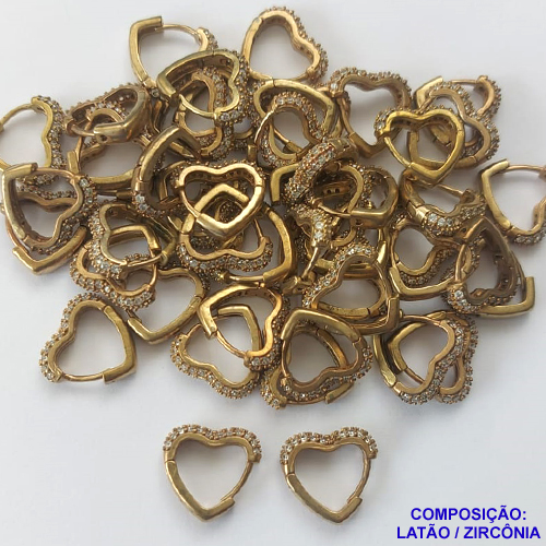 BRINCO NO BRUTO PRONTO BANHO (CX04) - BRINCO COM DUAS FILEIRAS DE MICRO ZIRCONIAS CRISTAIS - ARGOLINHA DE PRESSÃO (TRANQUETA) TAMANHO 15MM - LARGURA: 2,7MM - PESO TOTAL 2,8GR - BRU10068