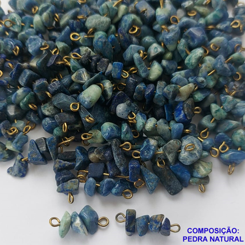 ACESSORIO NO BRUTO PRONTO PARA O BANHO - PEDRA NATURAL CASCALHO AZUL CASTROADO - TAMANHO MÉDIO 18MM - PESO MÉDIO 1GR (VENDIDA POR UNIDADE) BRU0001735