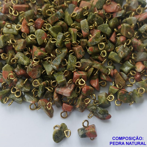ACESSORIO NO BRUTO PRONTO PARA O BANHO - PEDRA NATURAL CASCALHO VERDE MESCLADO CASTROADO - TAMANHO MÉDIO 8MM - PESO MÉDIO 0,4GR (VENDIDA POR UNIDADE) BRU0001736