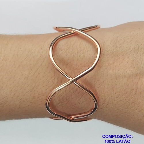 PULSEIRA (BRACELETE) NO BRUTO PRONTO PARA O BANHO - BRACELETE TRANÇADO VAZADO - PESO 17,4GR - COMPOSIÇÃO: 100% LATÃO - BRU10084