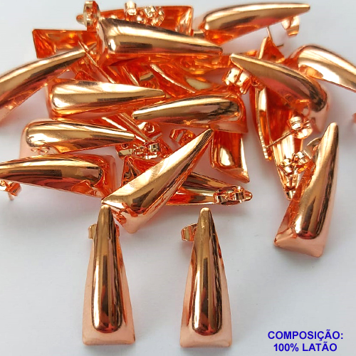 BRINCO NO BRUTO PRONTO PARA O BANHO - BRINCO DE PINO COM BASE COMPRIDA 10X29MM - COMPOSIÇÃO: 100% LATÃO - PESO TOTAL: 3,9GR - BRU0001748