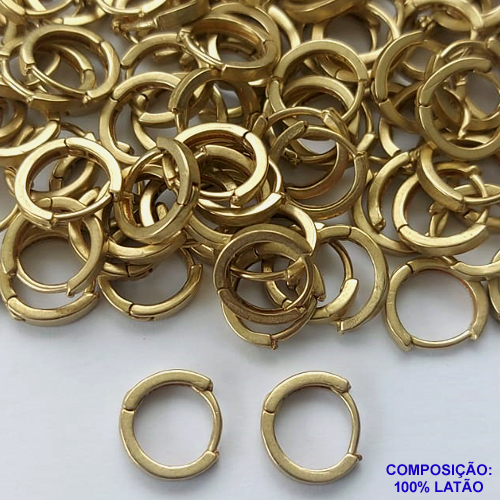 BRINCO NO BRUTO PRONTO PARA O BANHO - ARGOLINHA DE PRESSÃO (TRANQUETA) EM FORMATO REDONDO - TAMANHO 11MM - PESO 1,2GR - BRU10169