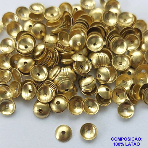 ACESSÓRIO NO BRUTO PRONTO PARA BANHO - " TULIPA " - BASE LISA PARA PÉROLA - TAMANHO 4MM - PESO POR UNIDADE 0,1GR - (VENDIDO POR UNIDADE) COMPOSIÇÃO 100% LATÃO - BRU0001779